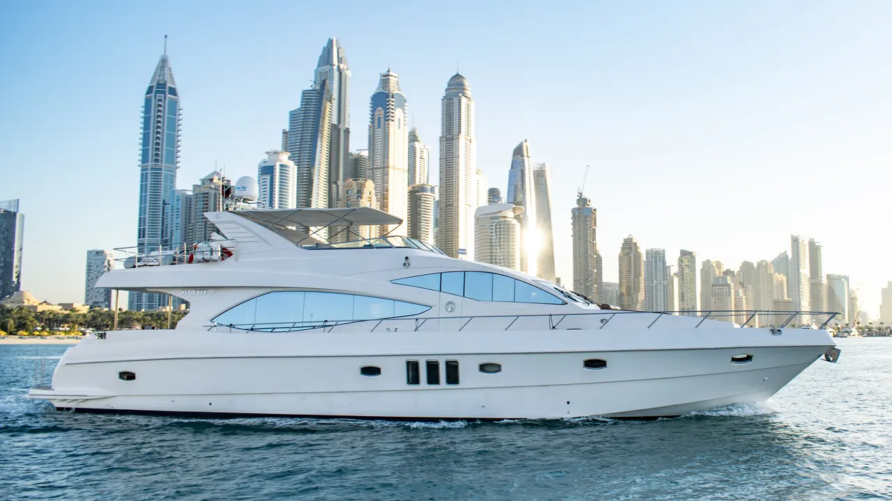 majesty dionysos 77ft yacht rental dubai